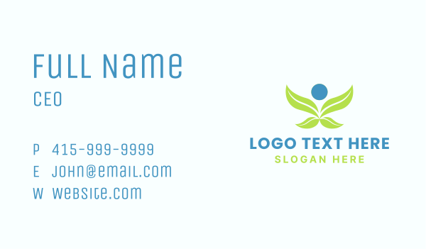 Wings Human Leaf Business Card Design Image Preview