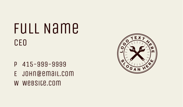 Wrench Handyman Tools Business Card Design Image Preview
