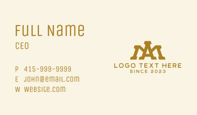A & M Monogram Crown Business Card Image Preview