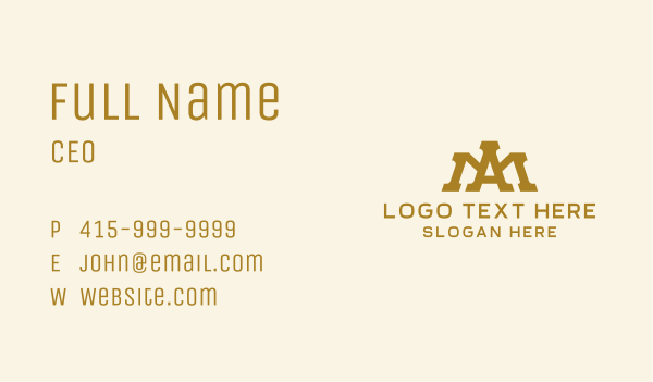 A & M Monogram Crown Business Card Design Image Preview