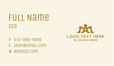 A & M Monogram Crown Business Card Image Preview