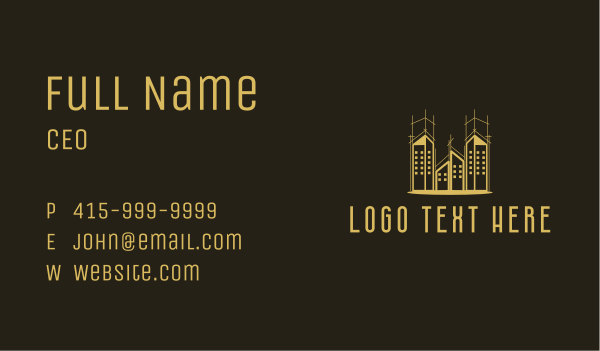 Gold Premium Real Estate Building Business Card Design Image Preview