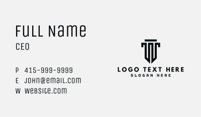 Law Column Letter T Business Card Image Preview