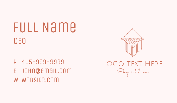 Macrame Woven Decoration Business Card Design Image Preview