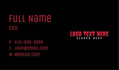 Halloween Scary Wordmark Business Card Image Preview
