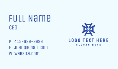 Modern Blue Letter A Business Card Image Preview