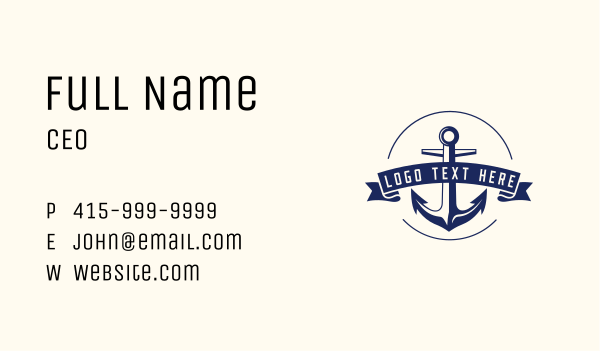 Navy Anchor Sail Business Card Design Image Preview