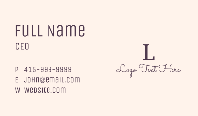 Classy Feminine Letter Business Card Image Preview