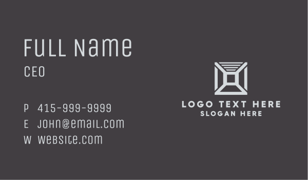 Modern Gray Cube Business Card Design Image Preview