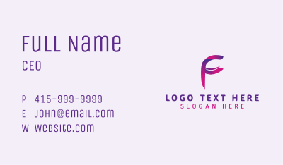 Modern Designer Letter F Business Card Image Preview