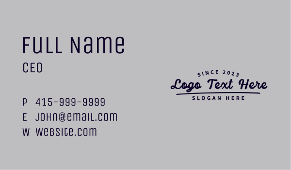 Casual Enterprise Wordmark Business Card Design Image Preview