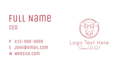Red Cow Monoline Business Card
