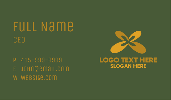 Abstract Gold Flower Business Card Design Image Preview