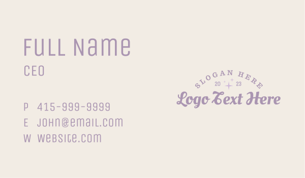 Elegant Pastel Retro Wordmark Business Card Design Image Preview