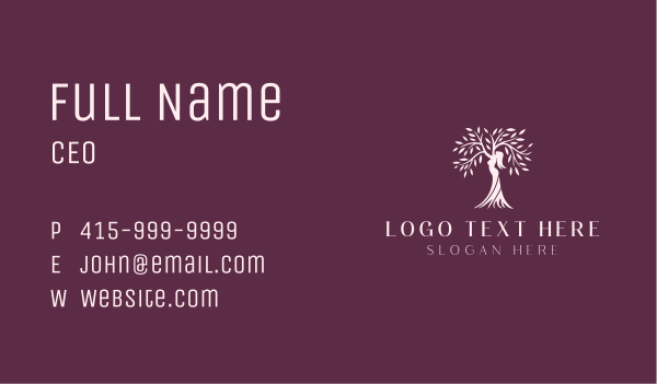 Woman Wellness Tree Business Card Design Image Preview