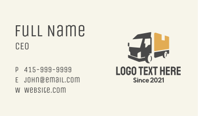 Parcel Truck Logistics Business Card