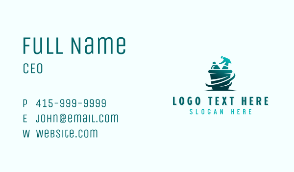 Cleaning Bucket Spray Bottle Business Card Design Image Preview