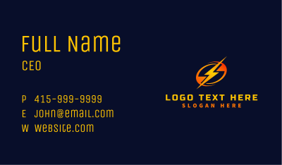 Lightning Bolt Electricity Business Card Image Preview