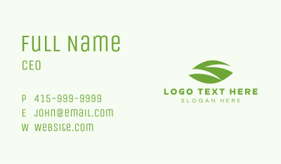 Green Leaf Letter S Business Card Image Preview