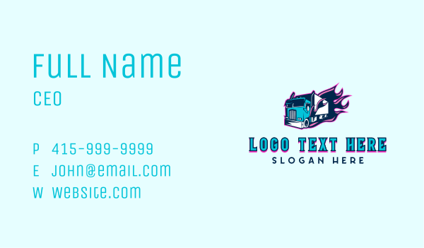 Flaming Truck Vehicle Business Card Design Image Preview