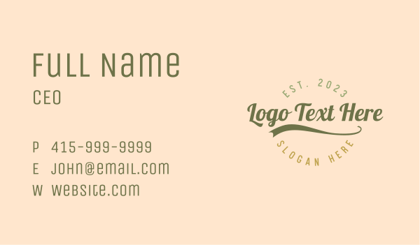 Round Script Business Wordmark Business Card Design Image Preview