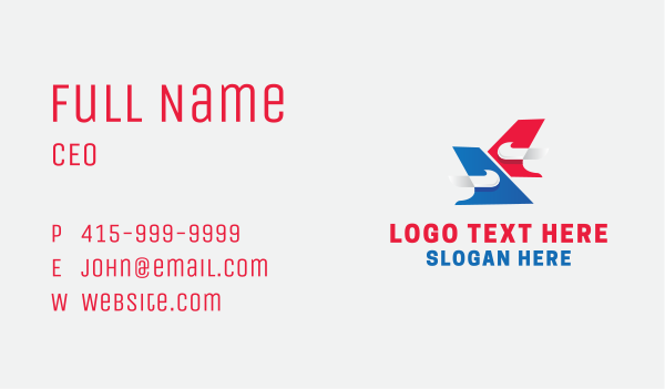 Abstract Airline Transportation Business Card Design Image Preview