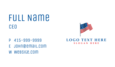 American Flag 3D Business Card Image Preview