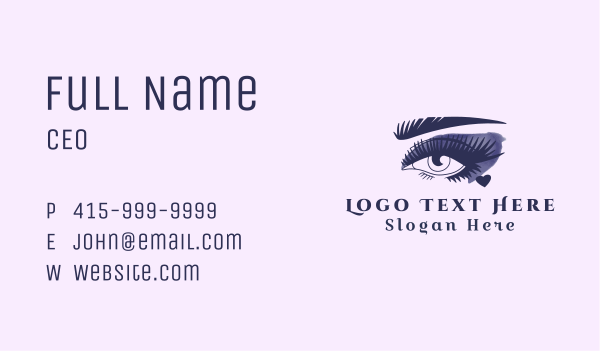 Heart Eye Eyelashes  Business Card Design Image Preview