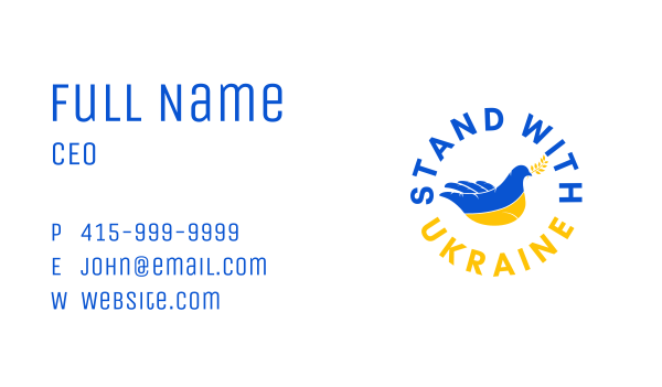 Ukraine Peace Solidarity Business Card Design Image Preview