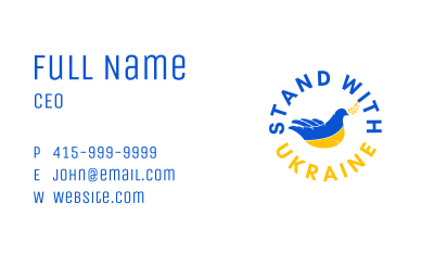 Ukraine Peace Solidarity Business Card Image Preview
