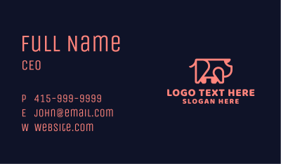 Simple Geometric Pig Business Card Image Preview