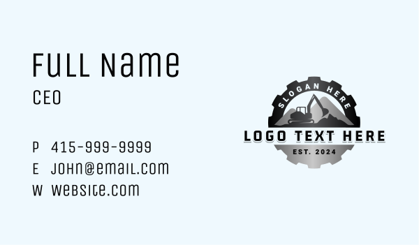 Excavator Digging Machine Business Card Design Image Preview