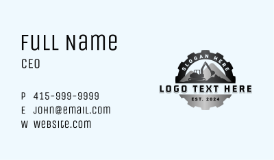 Excavator Digging Machine Business Card Image Preview