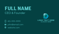 Tech Gradient Letter D Business Card Preview