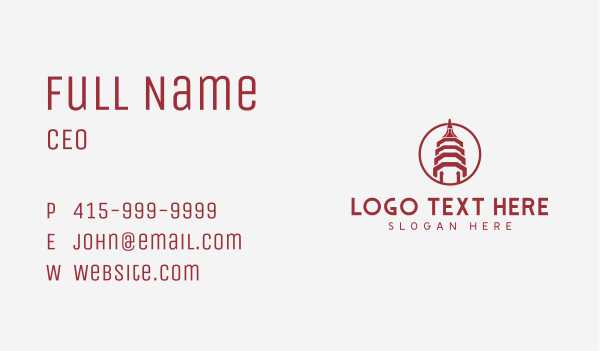 Asian Pagoda Temple Architecture Business Card Design Image Preview