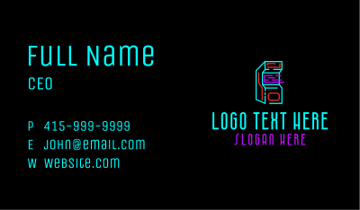 Neon Arcade Machine Business Card Image Preview