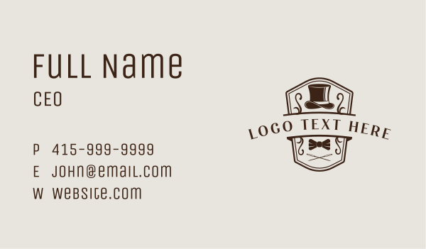 Fashion Hat Bowtie Business Card Design Image Preview