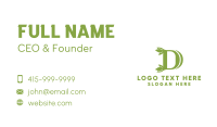 Green D Leaf Business Card Image Preview