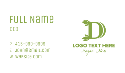 Green D Leaf Business Card