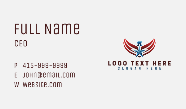 Patriotic Eagle Flag Business Card Design Image Preview