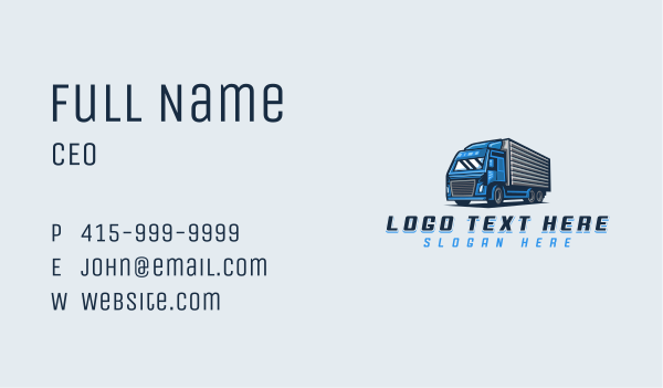 Truck Logistics Vehicle Business Card Design Image Preview