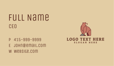 Standing Big Bear Business Card Image Preview