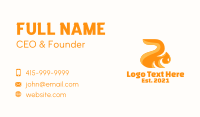 Orange Silhouette Squirrel  Business Card Image Preview