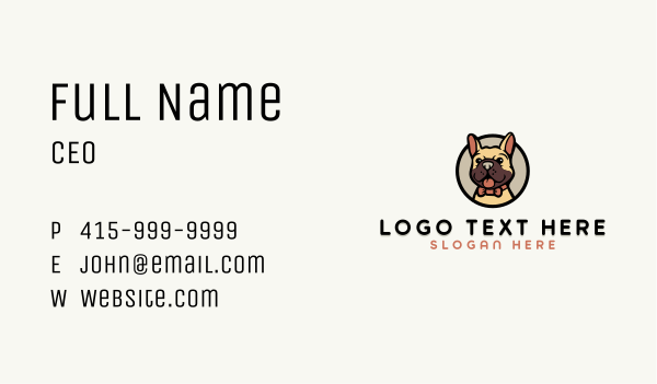 Bulldog Pet Puppy Business Card Design Image Preview