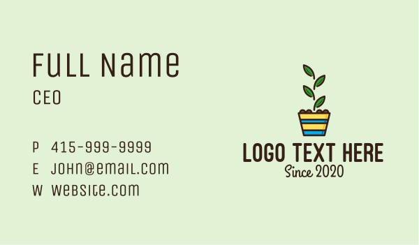 Colorful Plant Pot  Business Card Design Image Preview