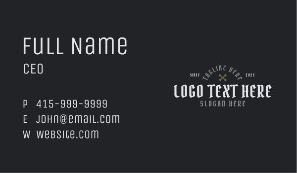 Gothic Brand Wordmark  Business Card Design Image Preview