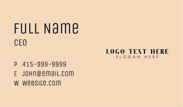 Generic Elegant Wordmark  Business Card Design Image Preview