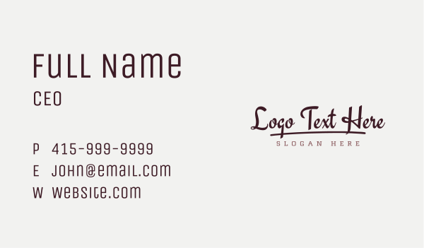 Underline Fashion Wordmark Business Card Design Image Preview