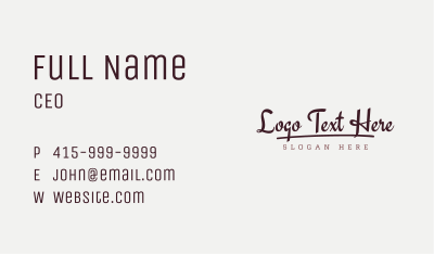 Underline Fashion Wordmark Business Card Image Preview