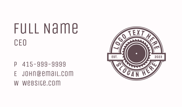 Woodwork Hipster Saw Business Card Design Image Preview